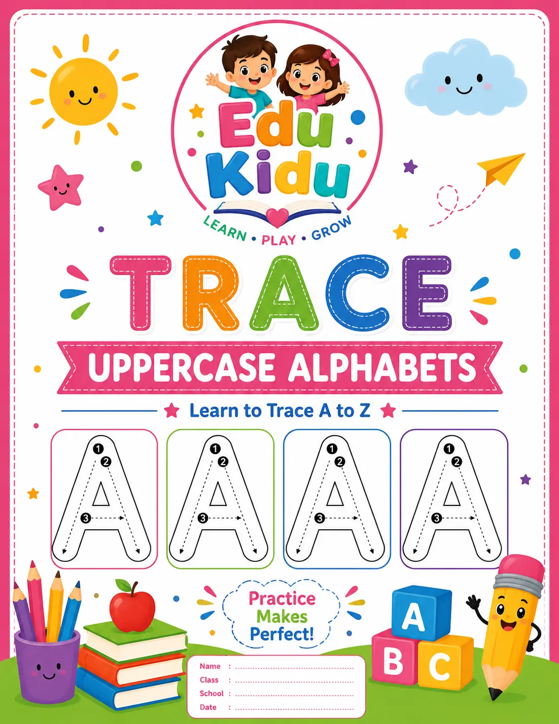 Uppercase Alphabet Tracing Worksheets (Nursery)